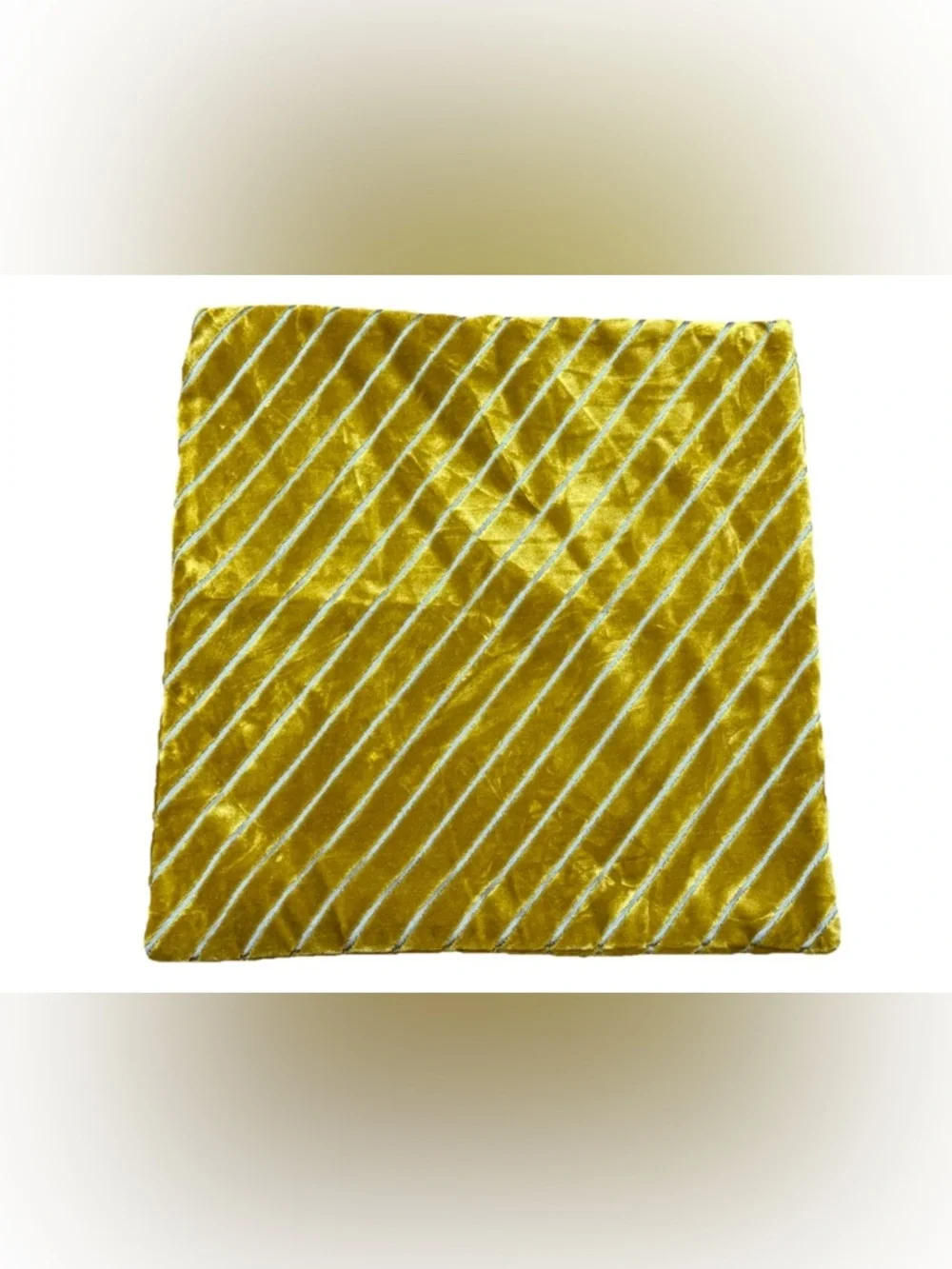 West Elm Velvet Gold Striped Pillow Cover 18x18 Inches